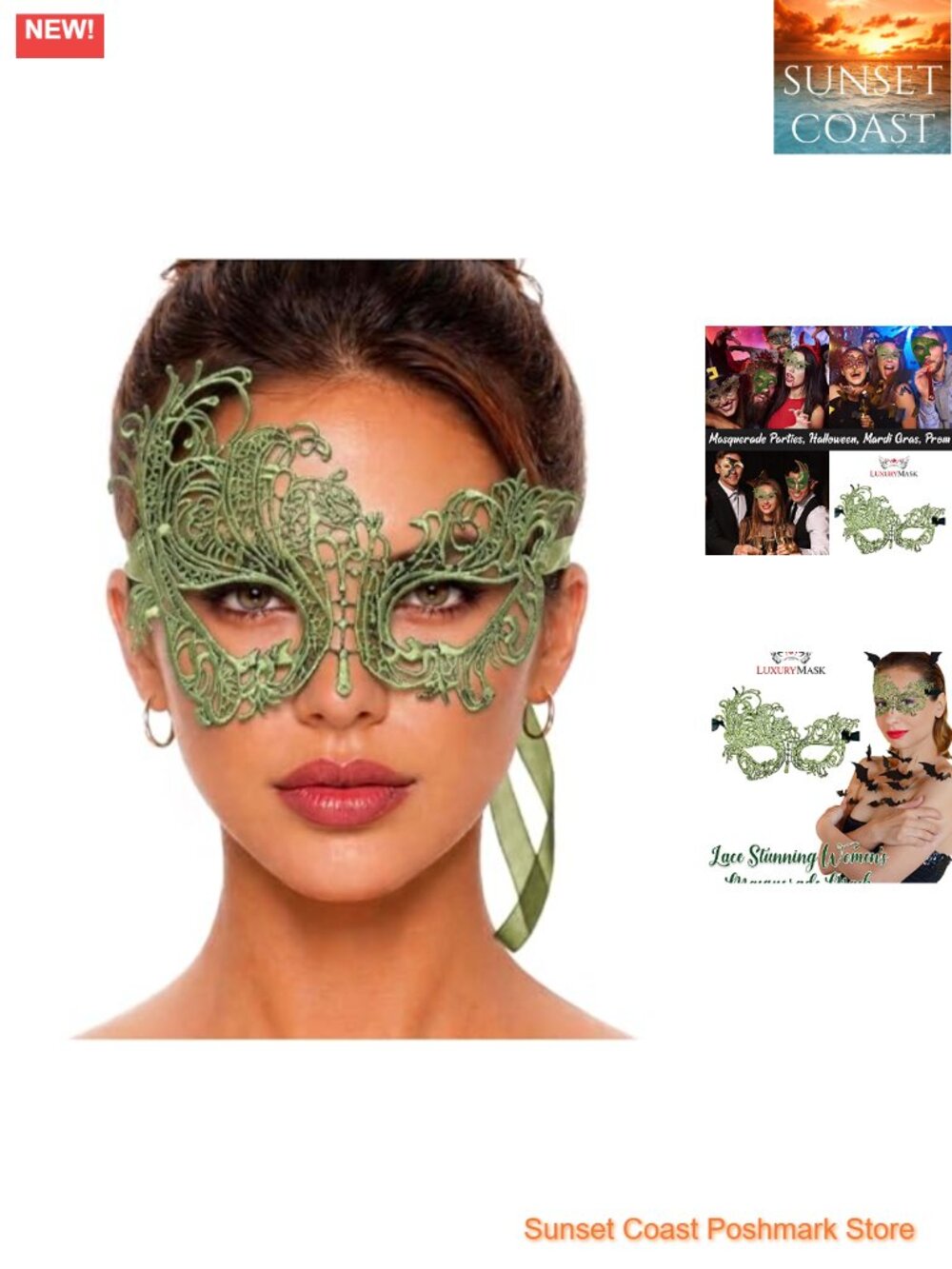 Lace Masquerade Mask Adjustable Ribbons Mardi Gras Costume Party